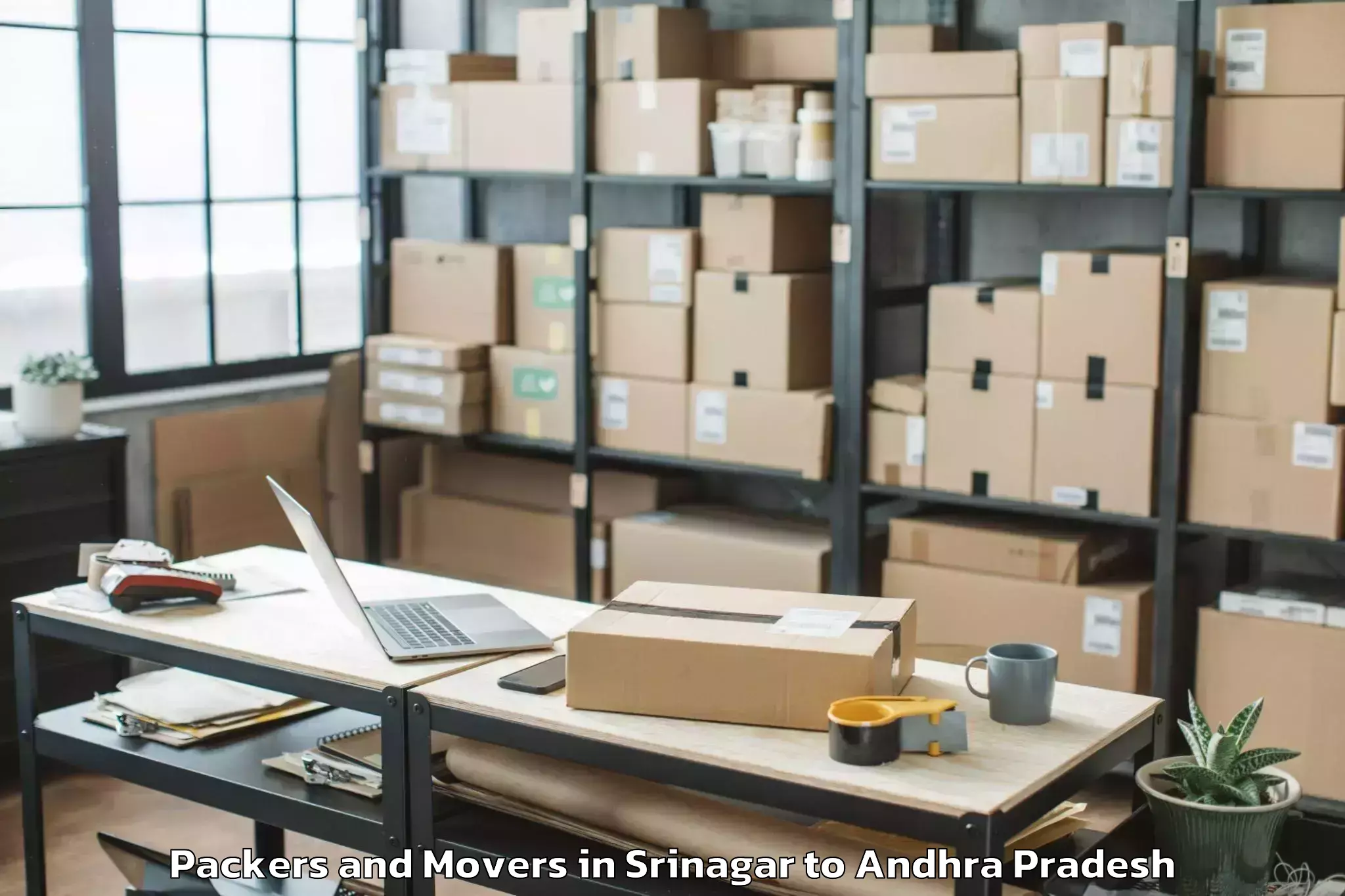 Reliable Srinagar to Kanuru Packers And Movers